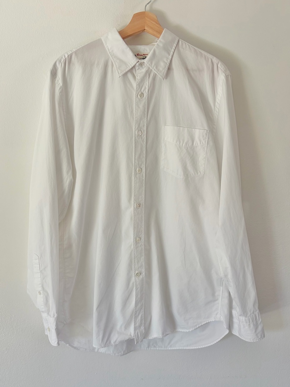 Thomas Mason for J.Crew White Cotton Button-Down Shirt Size Large